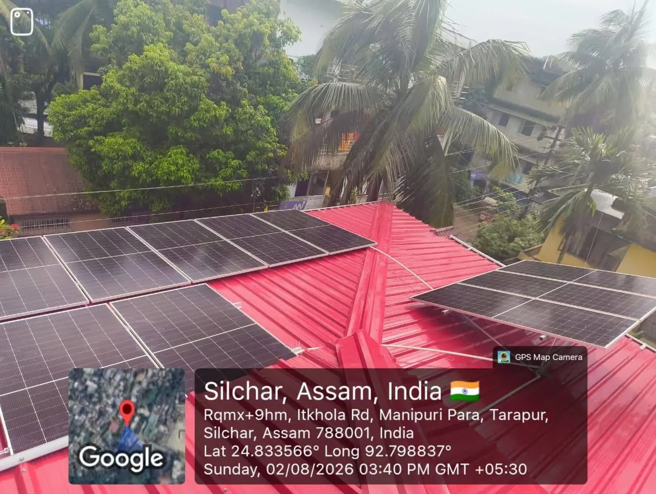 Ongrid 5KW 3 phase at Silchar Itkhola